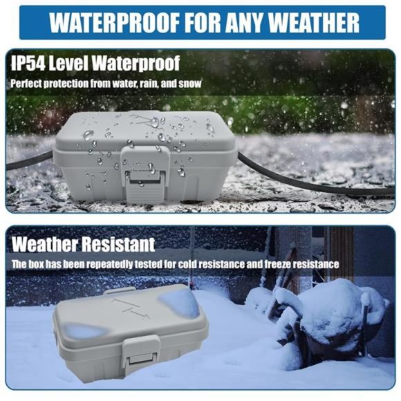 1PCS Weatherproof Electrical Connection Box, Outdoor Electrical Box (Grey) - Picture 6 of 6